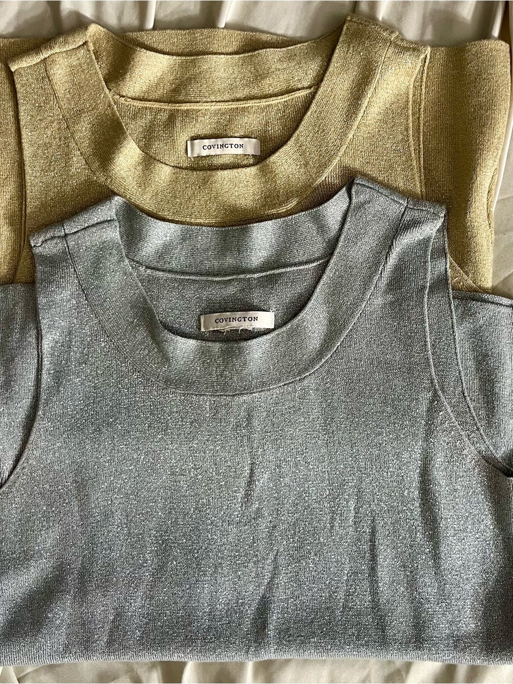 Covington Metallic Tank Tops in Gold and Silver-Tone